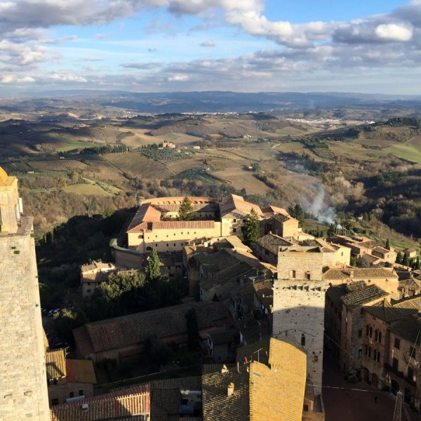 San Gimignano with its towers is 15 minutes away