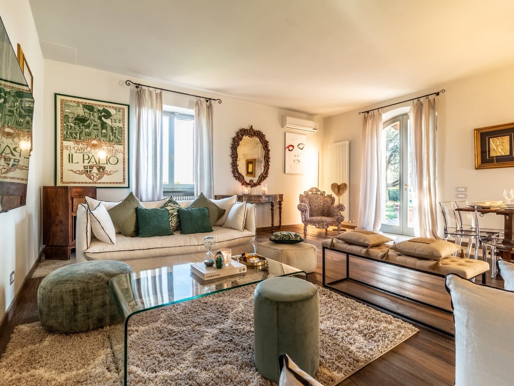 Fienile | Elegant Siena Villa for 10 with Fenced Saltwater Pool and Spa