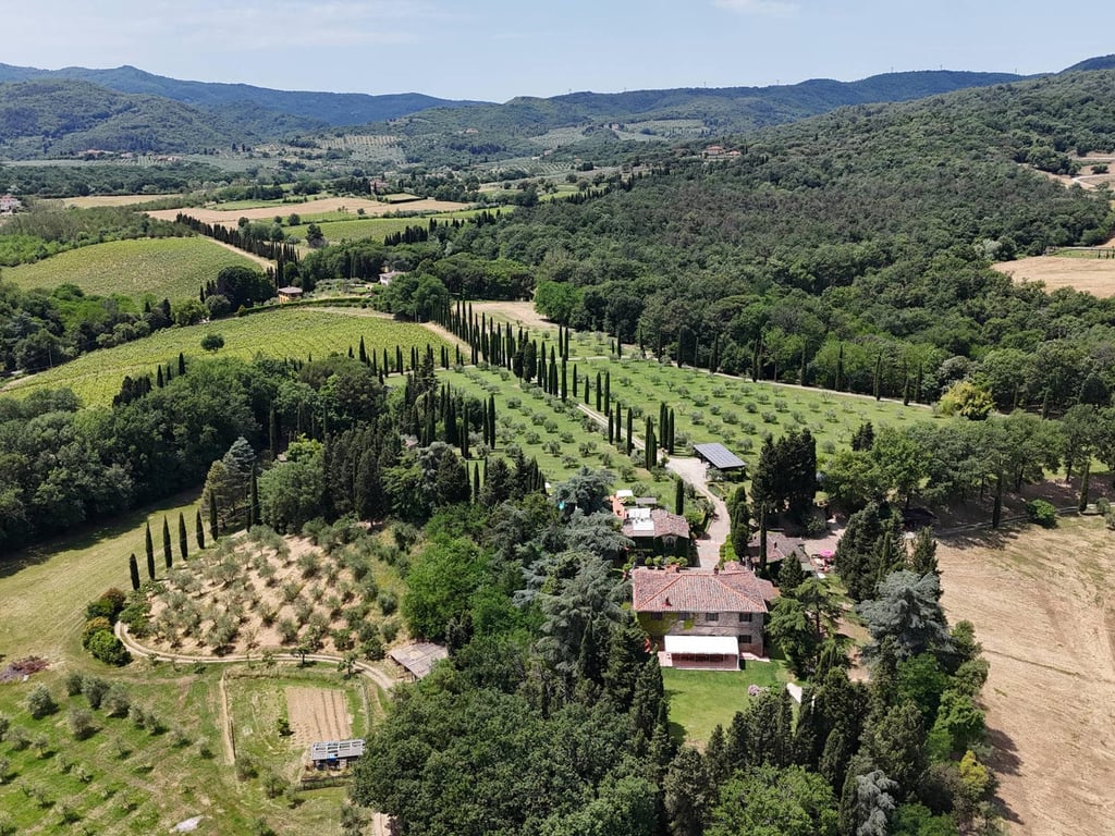 Podere Gregorio | 14th Century Three-House Chianti Estate for 22 with Pool and Cypress Avenue