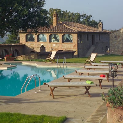 Podere Enea | Country House and Pool with views of Pienza