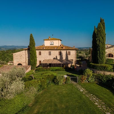 Bonazza | Chianti Villa for 20 with 650m² Wellness Center and Vineyard Views