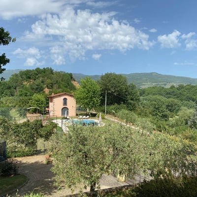 The view of Treggiaia from the owners' house