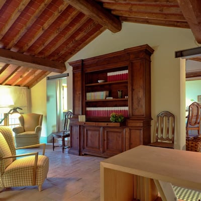 The living room is cozy and inviting