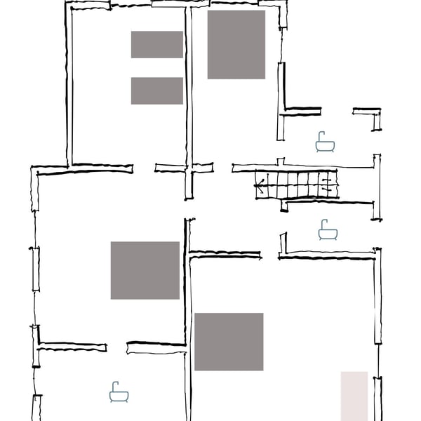 In Fienile, as in Torre, extra beds can be added, marked by the lighter boxes
