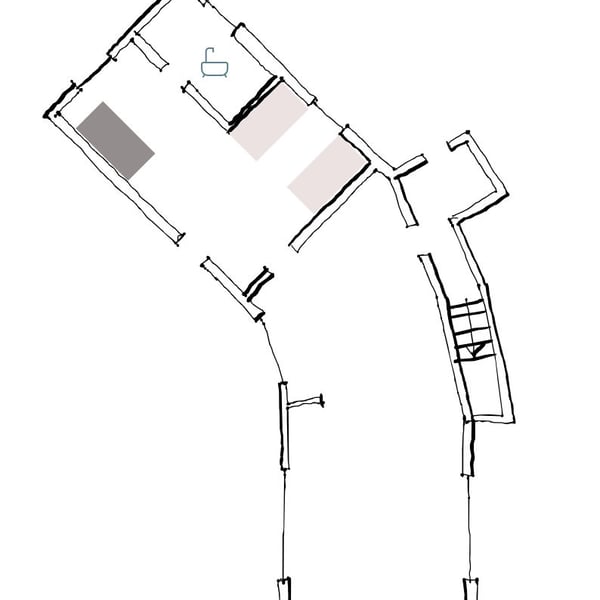 In the smaller villa, Prato, extra beds can be added to either floor