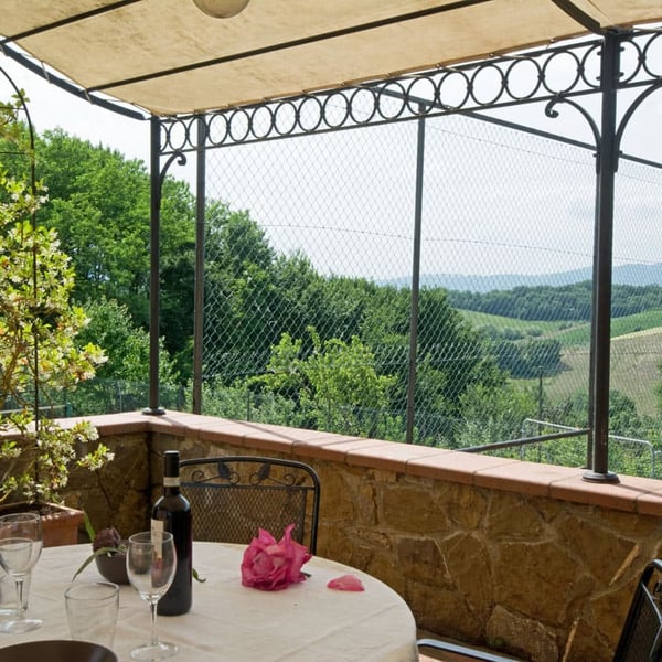 A covered pergola is the perfect spot for lunch
