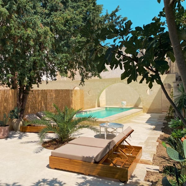 A private courtyard and pool