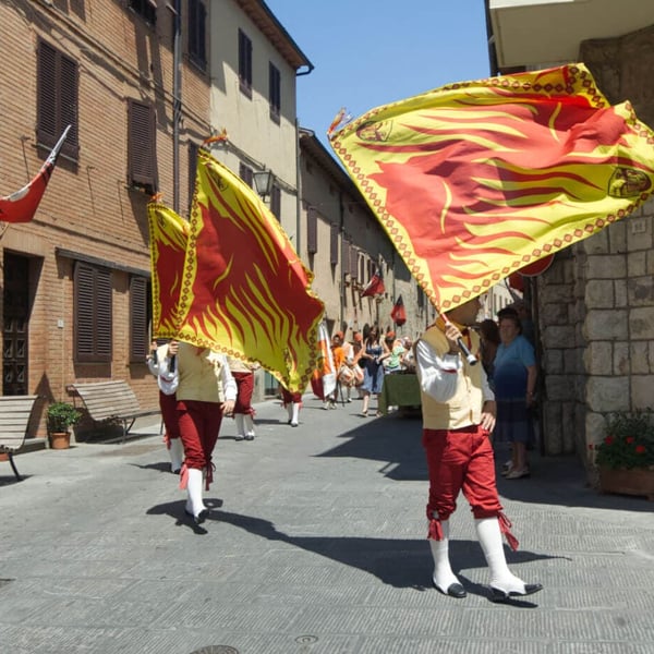 The village of Casole, 30 minutes away, has its own Palio in July