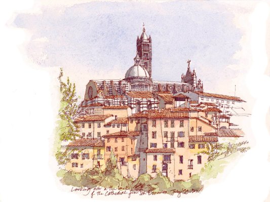 Siena from San Domenico, a sketch I made a while ago Siena from San Domenico
