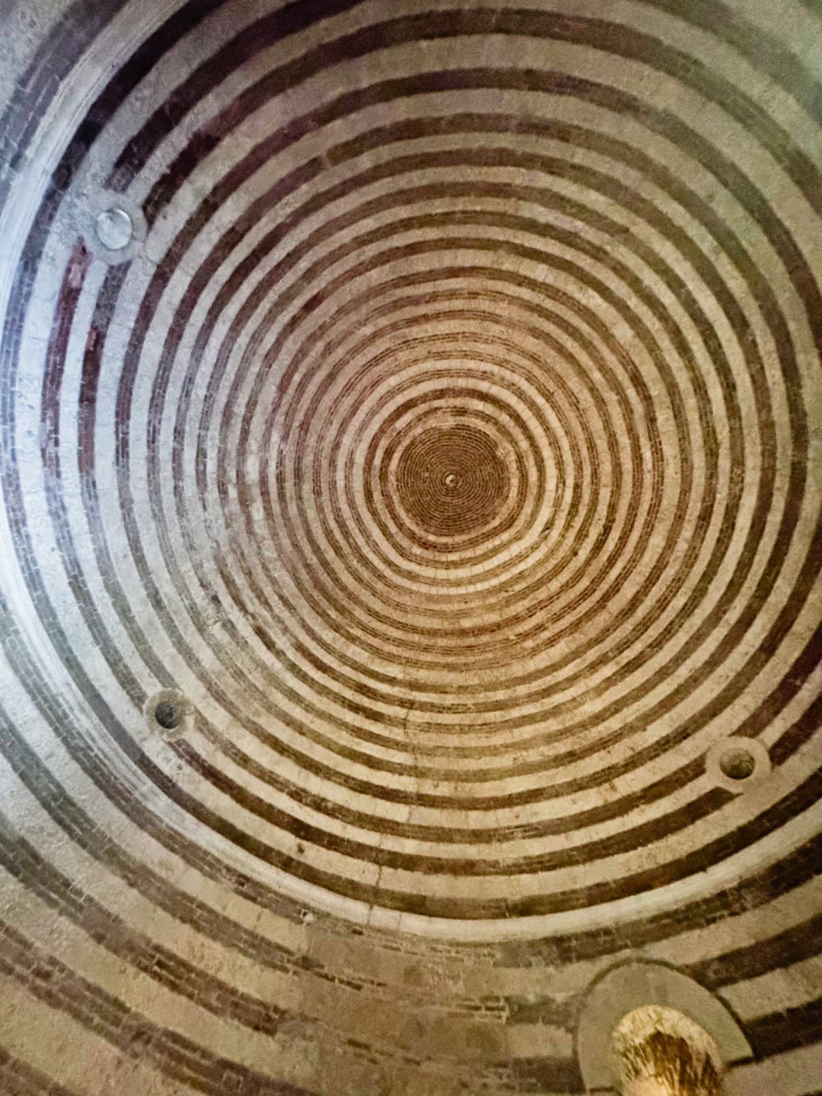 The striking concentric rings of the dome in Montesiepi The striking concentric rings of the dome in Montesiepi