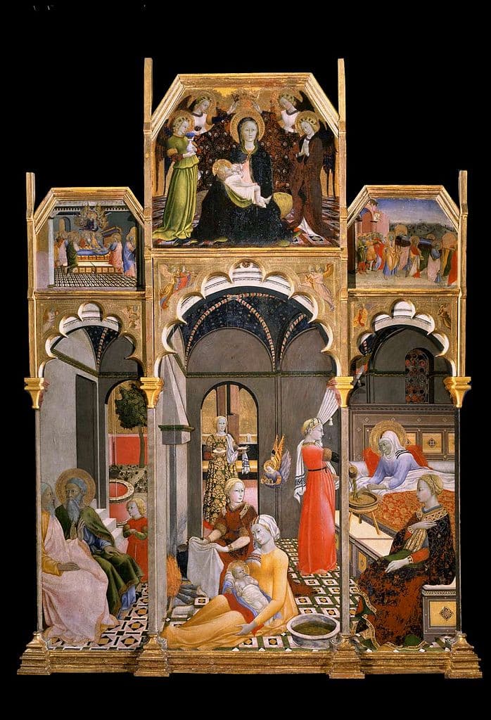 Birth of the Virgin by the Maestro dell'Osservanza Birth_of_the_Virgin