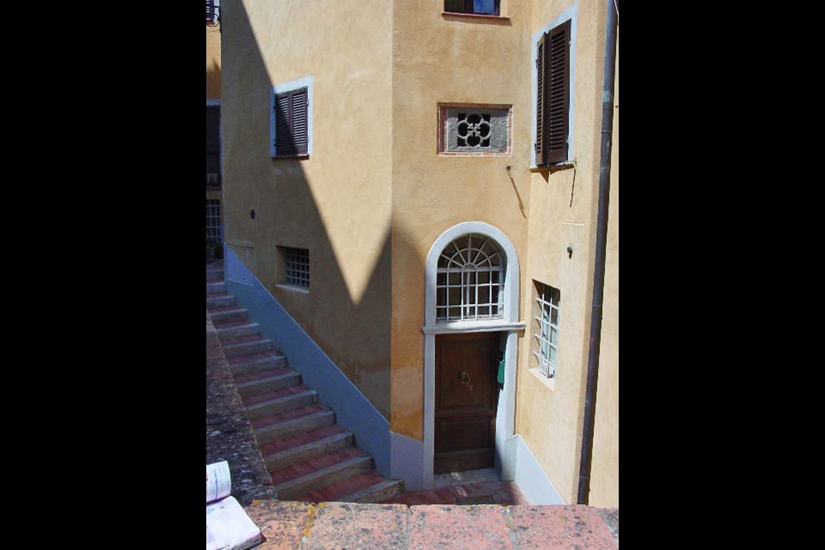 The front door to Dan's House is on a stepped street that leads to the heart of the village DansExterior