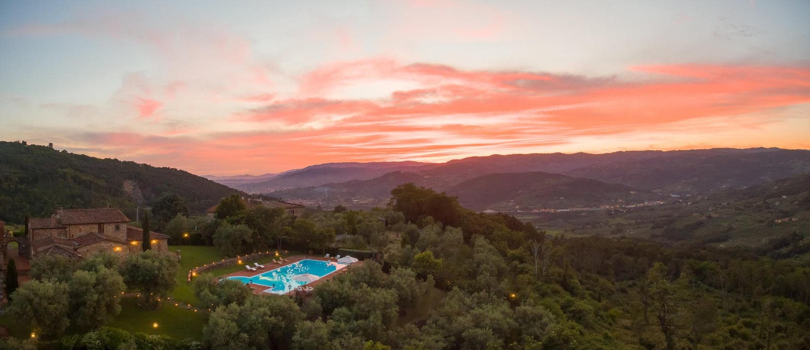 Villa Alessandro is set in a perfect spot in the Tuscan hills Villa-Terme00075