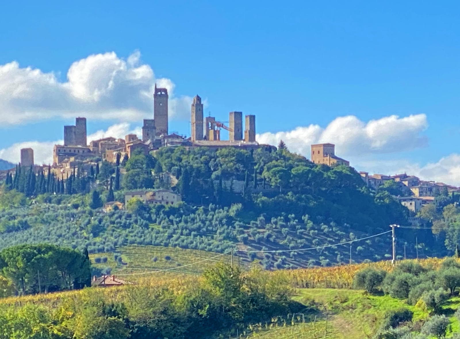 The view of San Gimignano from the road that goes by Casa Andrea san-gim-view