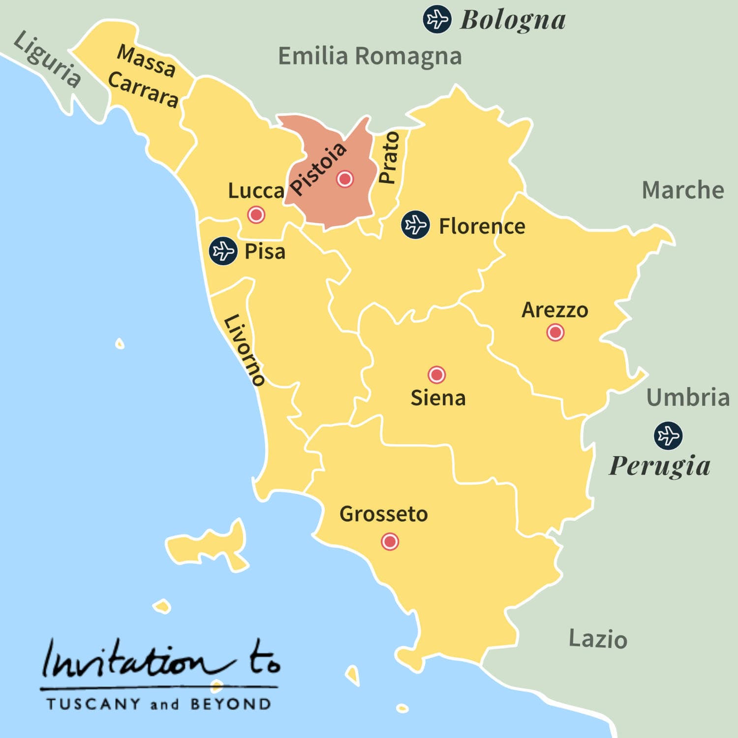 Map of where Pistoia is in Tuscany, Italy pistoia-in-tuscany-map