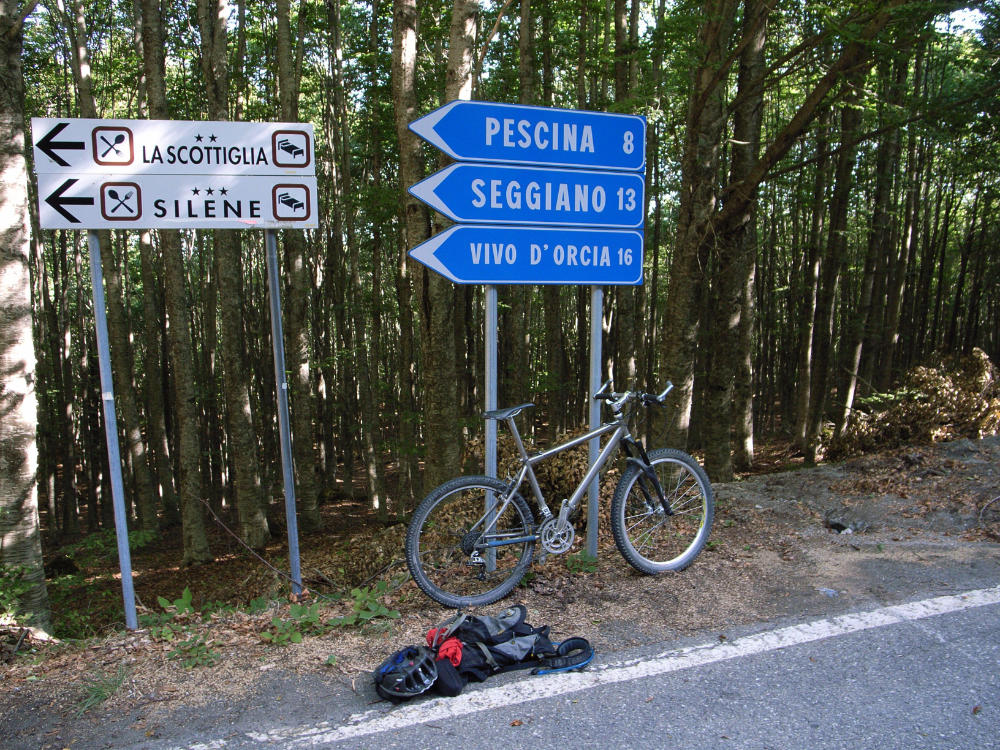 On my way to the top of Mont'Amiata, a dormant volcano south of Siena amiata-signs
