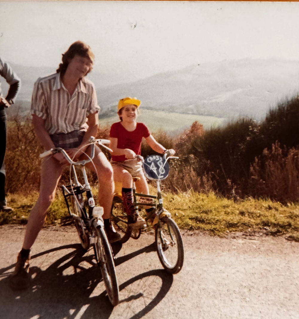 Ready for my ride to Colle val d'Elsa - I'd even made little number boards for my bike. Jeremy, a family friend, was enlisted to accompany me. dan-jeremy-ride-to-colle