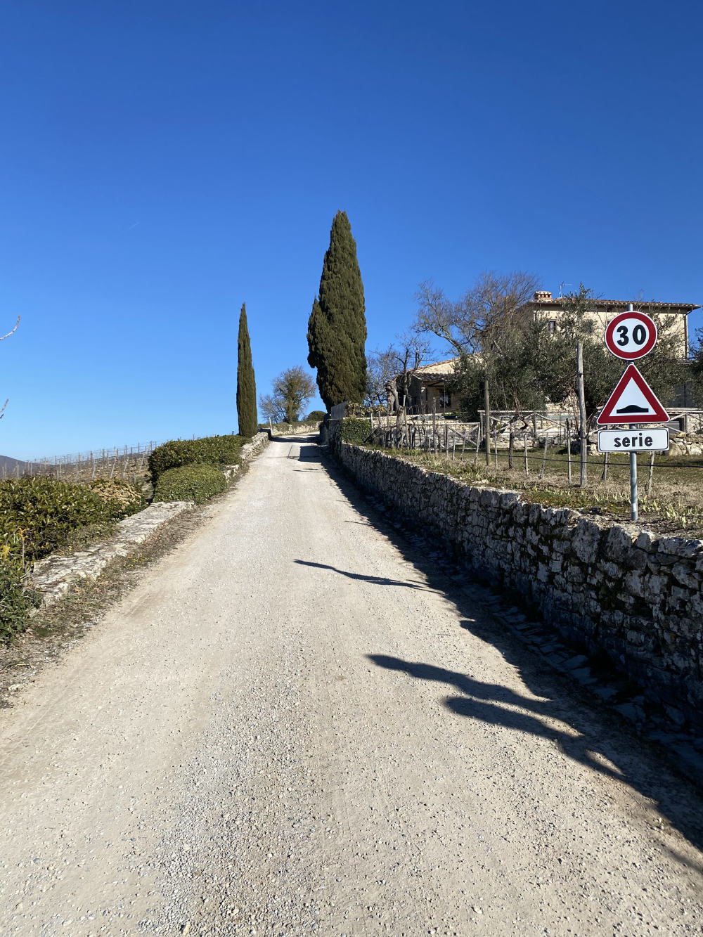 Coming up the gravel road by San Polo in Rosso, in the chianti hills mini-eroica