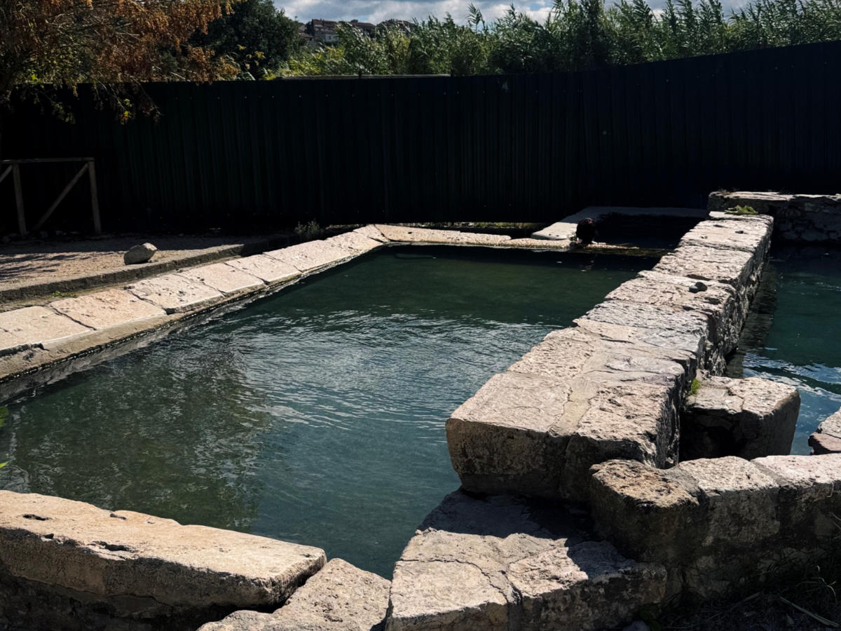 The stone baths with thermal water where people have been bathing for millennia san-casciano