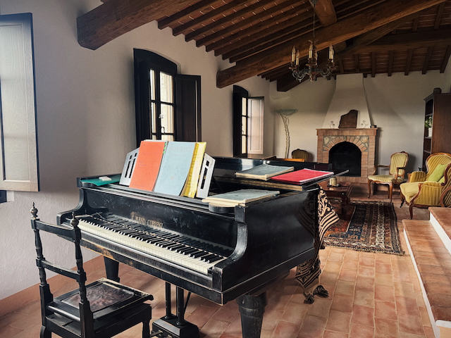 The music room at Torrevista has this beautiful piano in it torrevista19